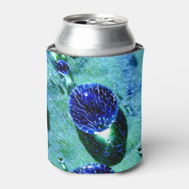 Enfriador De Latas Blue Raindrop Water Pearls Foto Funny Bawdle (Lata Anverso)