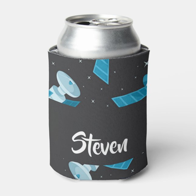 Enfriador De Latas Blue space satellite pattern (Lata Anverso)