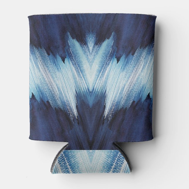 Enfriador De Latas Blue Stroke: Abstract Watercolor Magic (Anverso)