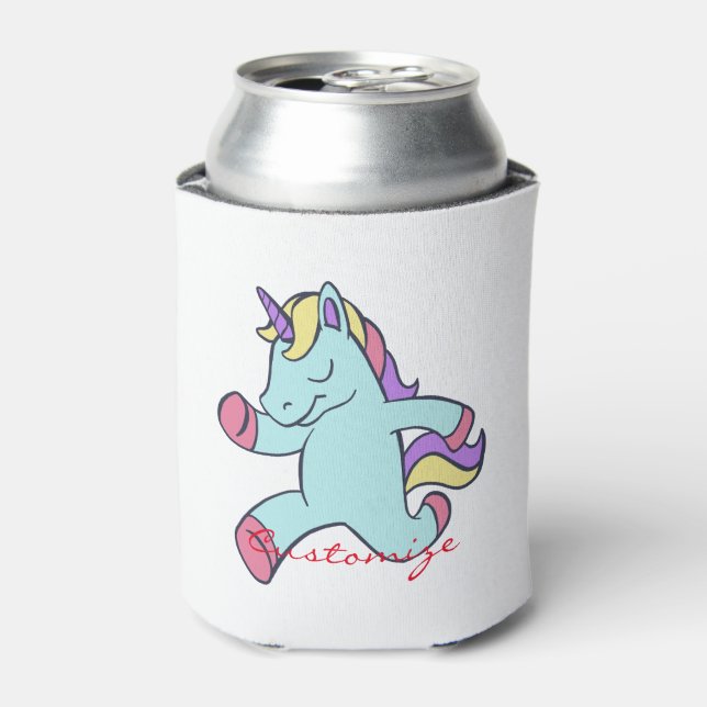 Enfriador De Latas Blue Unicorn Running Thunder_Cove (Lata Anverso)