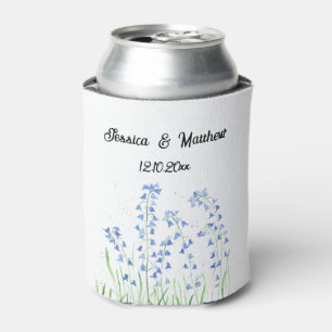 Enfriador De Latas Bluebells Floral Azul acuarela Bodas naturales