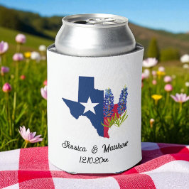Enfriador De Latas Bluebonnets Texas Bodas de naturaleza floral