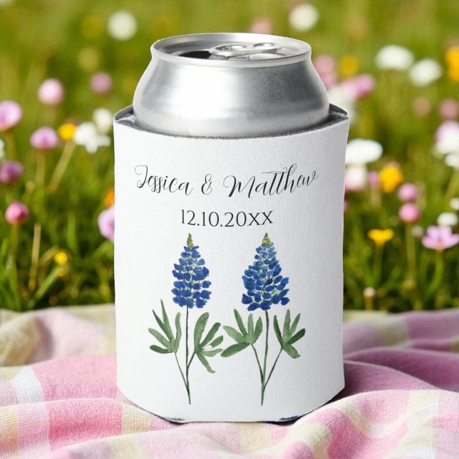 Enfriador De Latas Bluebonnets Texas Bodas de naturaleza floral (Subido por el creador)