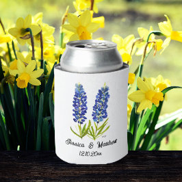 Enfriador De Latas Bluebonnets Texas Bodas de naturaleza floral