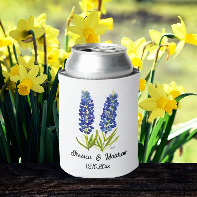 Enfriador De Latas Bluebonnets Texas Bodas de naturaleza floral (Subido por el creador)