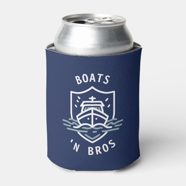 Enfriador De Latas Boats N Bros Bachelor Party Favor Navy  (Lata Anverso)