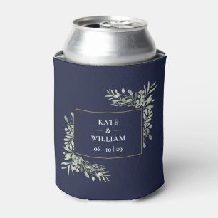 Enfriador De Latas Boda azul de la marina  verde Refrigerador de bebi