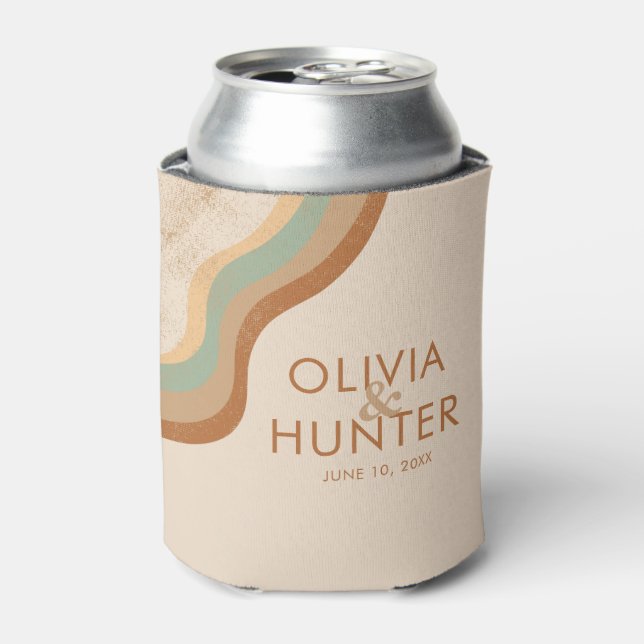 Enfriador De Latas Boda bohemio moderno de Terracotta (Lata Anverso)