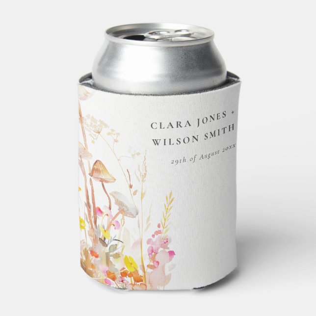 Enfriador De Latas Boda Botánica de Otoño Chic Wildflower (Lata Anverso)