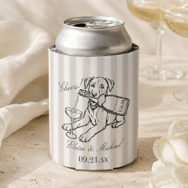 Enfriador De Latas Boda Clásica de Labrador Retriever con Raya
