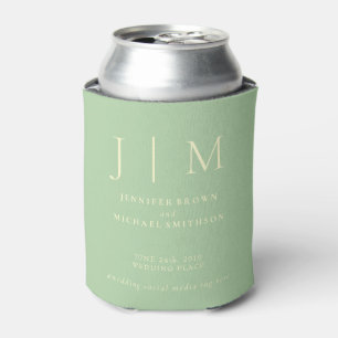 Enfriador De Latas Boda Clásica Moderna Formal de Pistacho y Crema