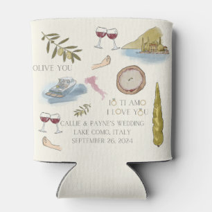 Enfriador De Latas Boda con el lago de Como en la etiqueta en favor d