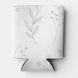 Enfriador De Latas Boda de Boho floral plateado