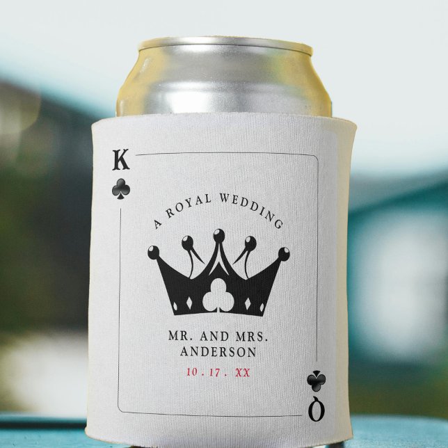 Enfriador De Latas Boda de cartas de póquer de Casino Casino Casino K (King & Queen of Clubs Casino Poker Card Wedding Can Cooler
)