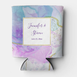 Enfriador De Latas Boda de colores morados, verdes y rosados