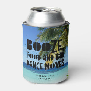 Enfriador De Latas Boda de comida de playa divertida con malos movimi