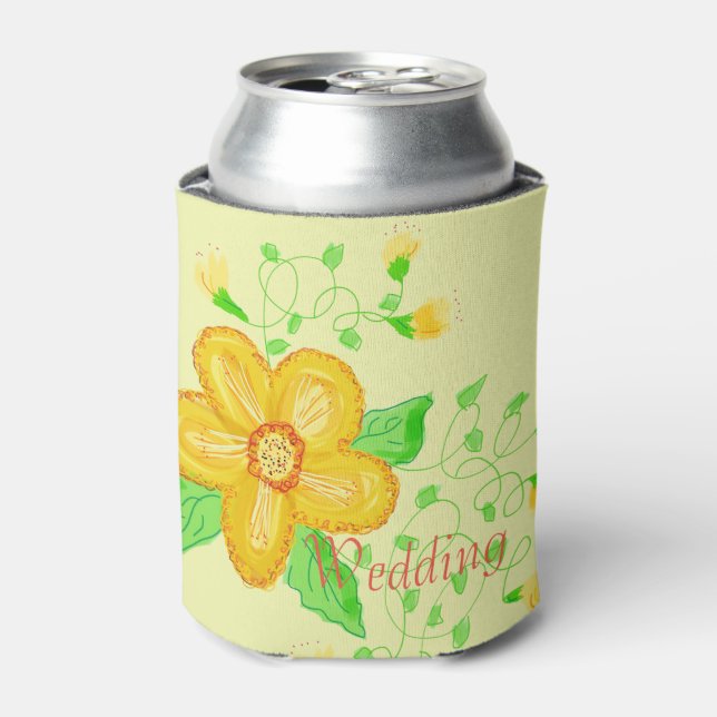 Enfriador De Latas Boda de diseño amarillo claro portador de bebidas (Lata Anverso)