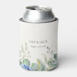 Enfriador De Latas Boda de eventos de hidrangea azul floral de bonito