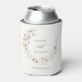 Enfriador De Latas Boda de flores de flores de Rubor White Rustic Mea