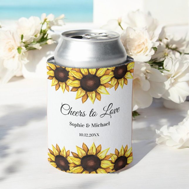 Enfriador De Latas Boda de girasoles Aplausos Floral    (Subido por el creador)