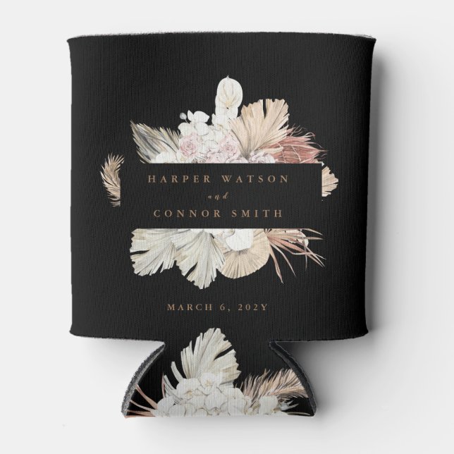 Enfriador De Latas Boda de Grass Black Wreath Pampas (Anverso)