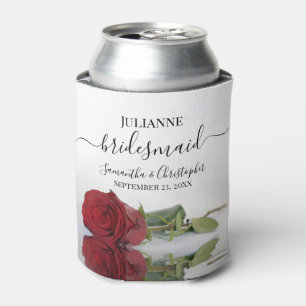 Enfriador De Latas Boda de la elegante dama de honor de la Rosa Roja