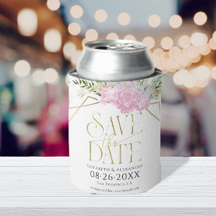 Enfriador De Latas Boda De La Primavera De Flor Silvestre Dorada Salv