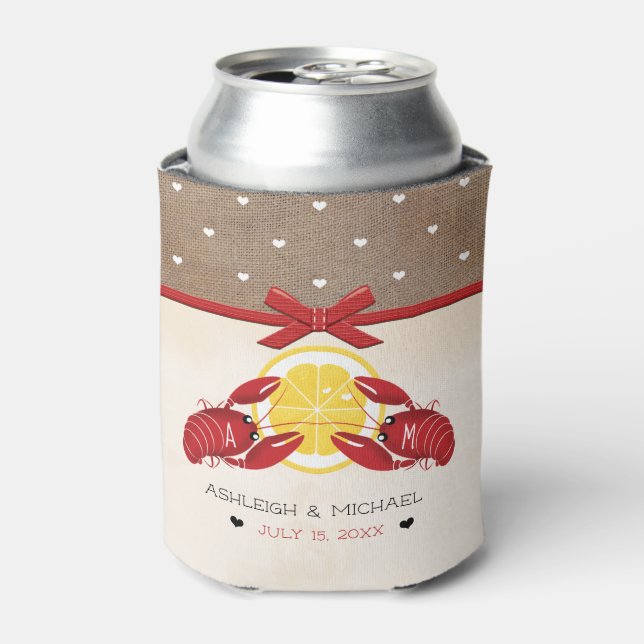 Enfriador De Latas Boda de langosta hervir duchas (Lata Anverso)