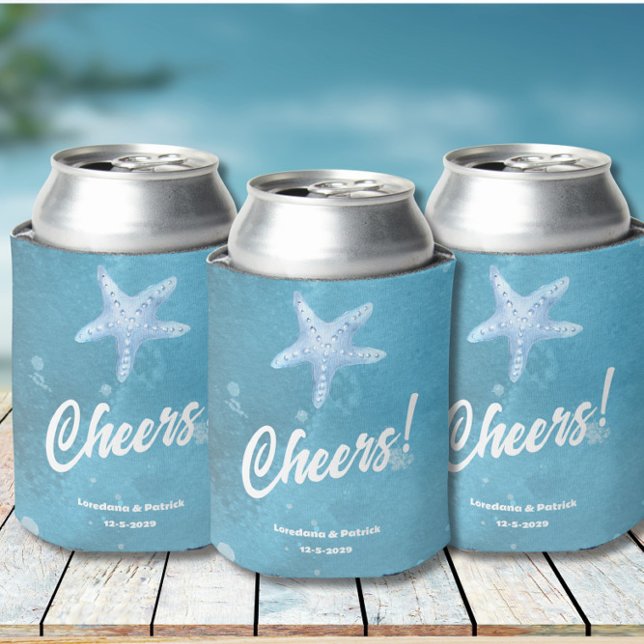 Enfriador De Latas Boda de Mar Azul Profundo  (Subido por el creador)