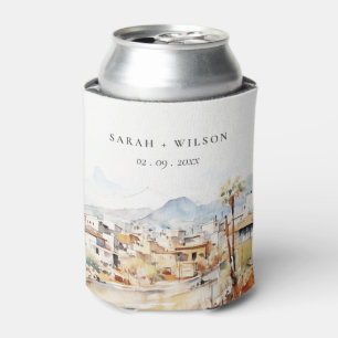 Enfriador De Latas Boda de paisaje acuarela en Tucson, Arizona