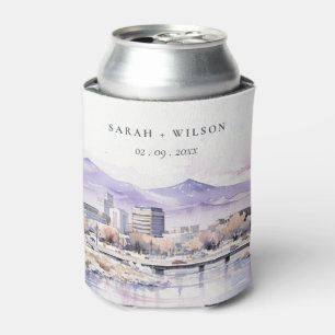 Enfriador De Latas Boda de paisaje en acuarela de Boise, Idaho