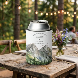 Enfriador De Latas Boda de Pino del Bosque Montañoso Rústico