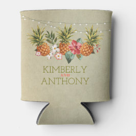 Enfriador De Latas boda de playa tropical de piña