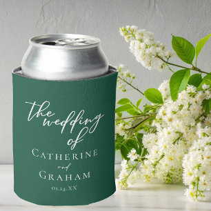 Enfriador De Latas Boda de selva verde esmeralda personalizada