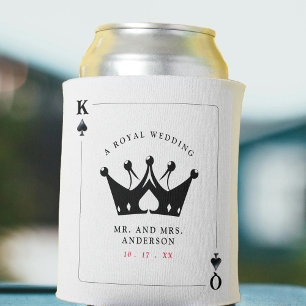 Enfriador De Latas Boda de tarjetas de póquer del Casino King & Queen