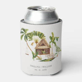 Enfriador De Latas Boda del árbol de palmas tropical