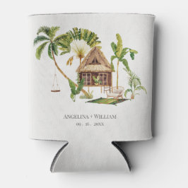 Enfriador De Latas Boda del árbol de palmas tropical