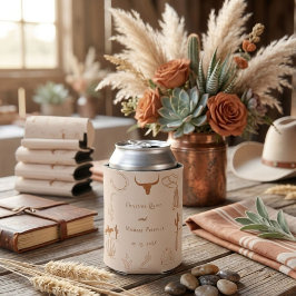 Enfriador De Latas Boda del Boho Western Cowboy Ilustracion