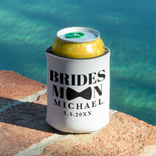 Enfriador De Latas boda elegante de la proa blanca negra
