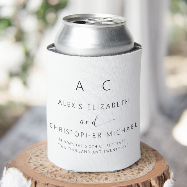 Enfriador De Latas Boda elegante Minimalista moderna (Subido por el creador)
