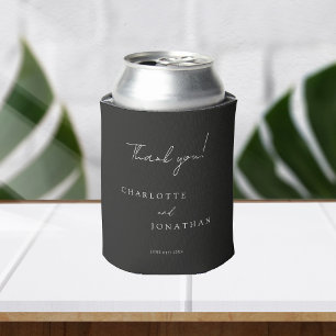 Enfriador De Latas Boda elegante Minimalista moderna negra