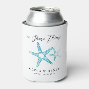 Enfriador De Latas Boda en la Playa "A Shore Thing" Estrella de Mar
