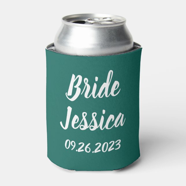Enfriador De Latas Boda Esmeralda Verde Elegante Regalo Bodas (Lata Anverso)
