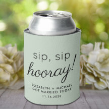 Boda Favor Sip Sip Hooray Sage Verde