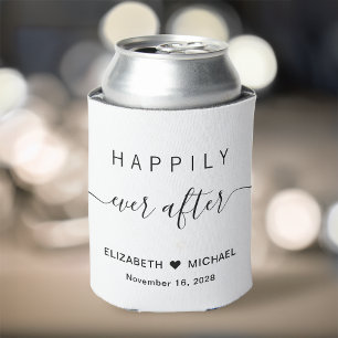 Enfriador De Latas Boda Felices para Siempre Blanco