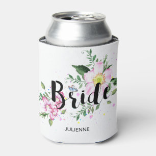 Enfriador De Latas Boda Floral Acuarela Casamiento