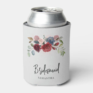 Enfriador De Latas Boda floral borgoñona dama de honor personalizada