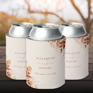 Enfriador De Latas Boda Floral Rústica Otoño