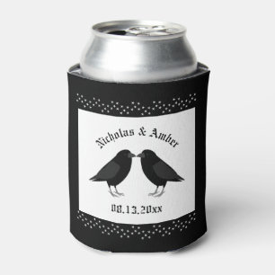 Enfriador De Latas Boda gótico Kissing Ravens Personalizado