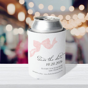 Enfriador De Latas Boda Guardar la invitación de fecha   Foto de pleg